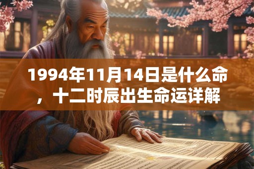 1994年11月14日是什么命，十二时辰出生命运详解