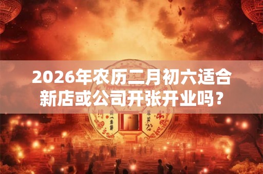 2026年农历二月初六适合新店或公司开张开业吗？