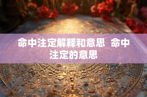 命中注定解释和意思  命中注定的意思