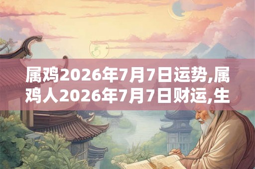 属鸡2026年7月7日运势,属鸡人2026年7月7日财运,生肖鸡2026年7月7日运势