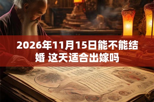 2026年11月15日能不能结婚 这天适合出嫁吗