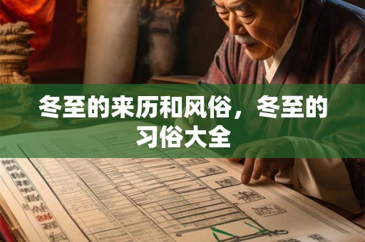 冬至的来历和风俗，冬至的习俗大全