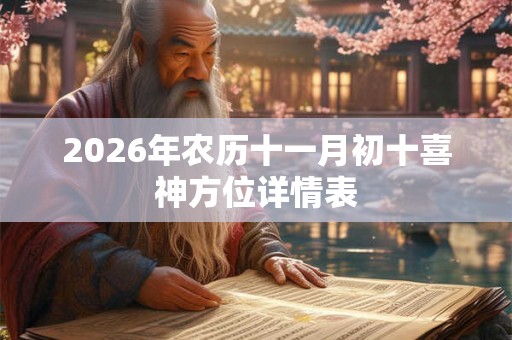 2026年农历十一月初十喜神方位详情表 2026年农历十一月初十喜神方位详情表