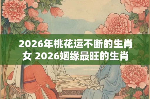 2026年桃花运不断的生肖女 2026姻缘最旺的生肖
