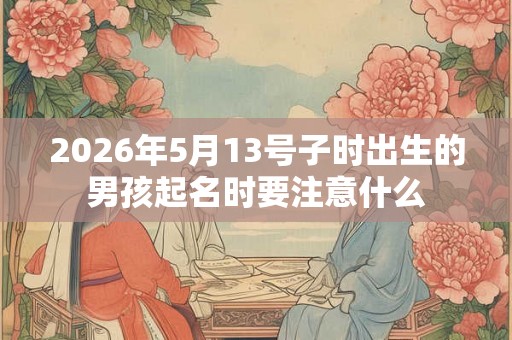 2026年5月13号子时出生的男孩起名时要注意什么