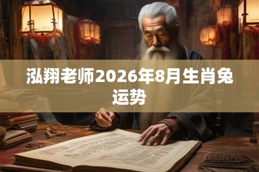 泓翔老师2026年8月生肖兔运势