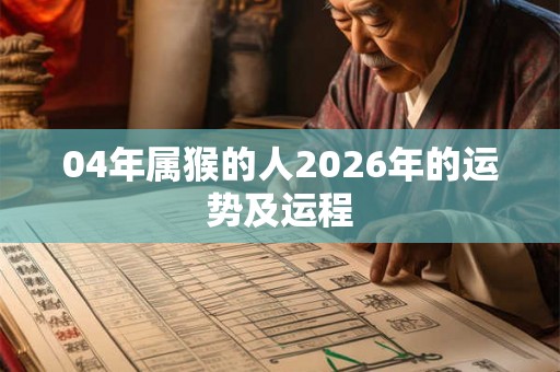 04年属猴的人2026年的运势及运程