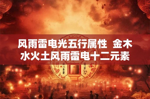 风雨雷电光五行属性  金木水火土风雨雷电十二元素
