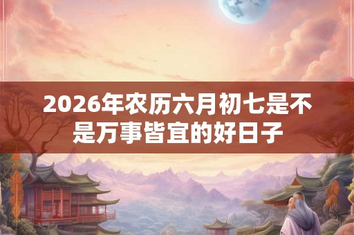 2026年农历六月初七是不是万事皆宜的好日子