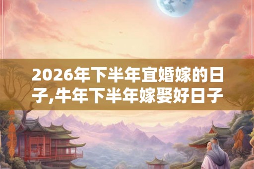 2026年下半年宜婚嫁的日子,牛年下半年嫁娶好日子查询 2026年下半年宜婚嫁的日子,牛年下半年嫁娶好日子查询