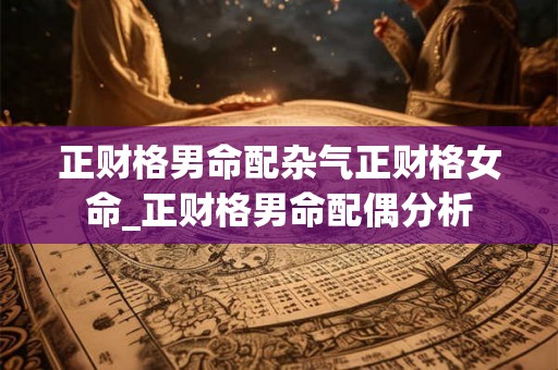 正财格男命配杂气正财格女命_正财格男命配偶分析 正财格男命配杂气正财格女命_正财格男命配偶分析