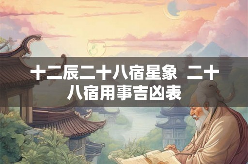 十二辰二十八宿星象  二十八宿用事吉凶表