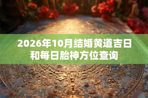 2026年10月结婚黄道吉日和每日胎神方位查询 2026年10月结婚黄道吉日和每日胎神方位查询