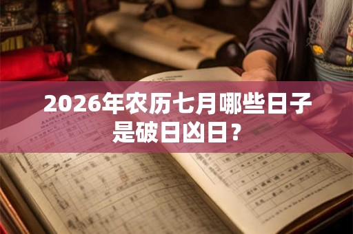 2026年农历七月哪些日子是破日凶日？