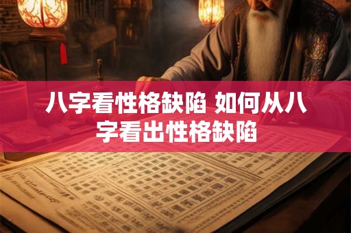 八字看性格缺陷 如何从八字看出性格缺陷
