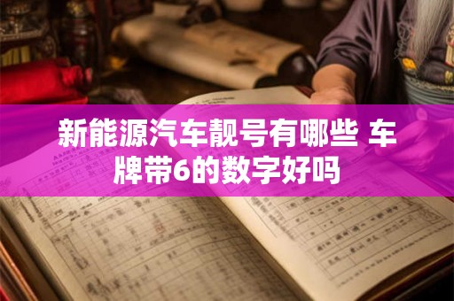 新能源汽车靓号有哪些 车牌带6的数字好吗