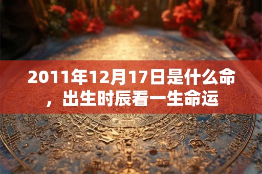 2011年12月17日是什么命，出生时辰看一生命运