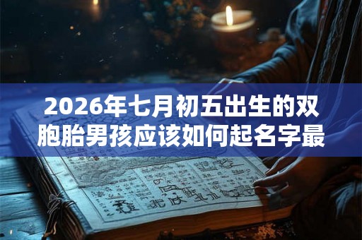 2026年七月初五出生的双胞胎男孩应该如何起名字最好，五行属什么？