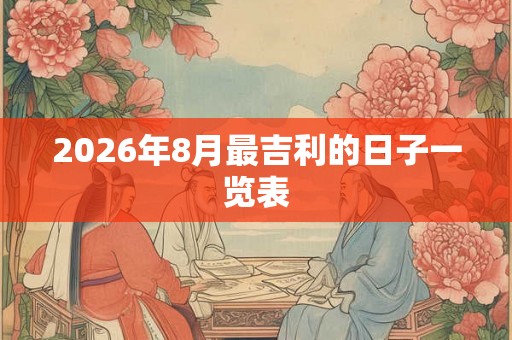 2026年8月最吉利的日子一览表