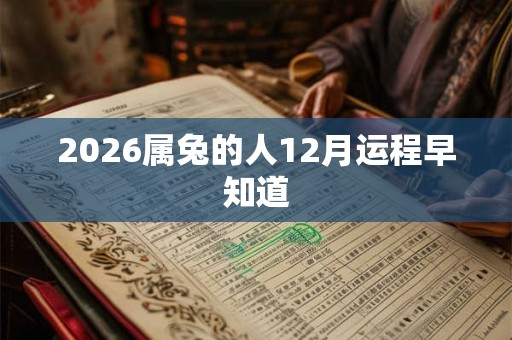 2026属兔的人12月运程早知道