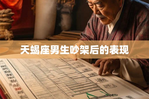 天蝎座男生吵架后的表现