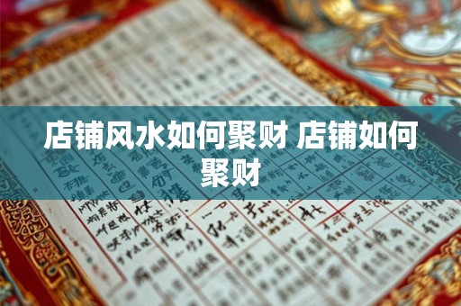 店铺风水如何聚财 店铺如何聚财