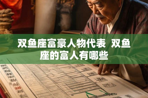 双鱼座富豪人物代表  双鱼座的富人有哪些