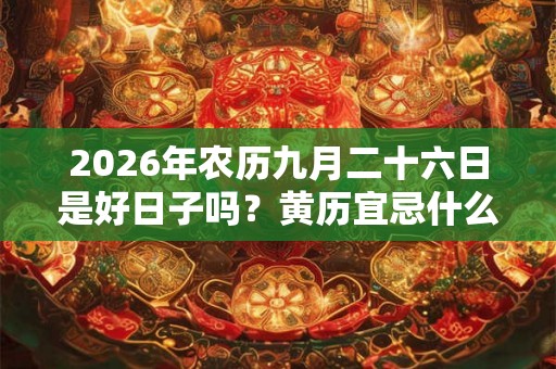 2026年农历九月二十六日是好日子吗？黄历宜忌什么？