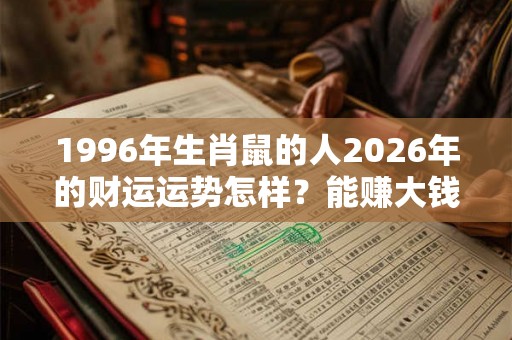 1996年生肖鼠的人2026年的财运运势怎样？能赚大钱吗？