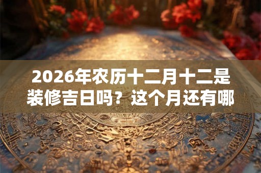 2026年农历十二月十二是装修吉日吗？这个月还有哪些时候适合装修动土？