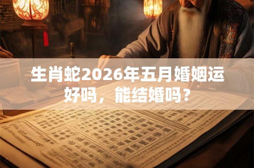 生肖蛇2026年五月婚姻运好吗，能结婚吗？