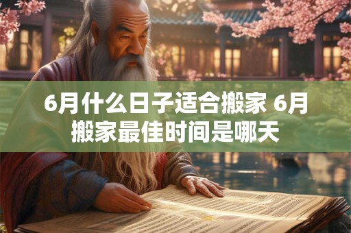 6月什么日子适合搬家 6月搬家最佳时间是哪天