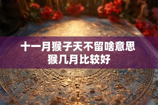 十一月猴子天不留啥意思 猴几月比较好