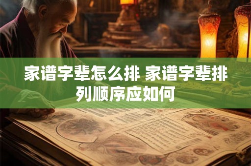 家谱字辈怎么排 家谱字辈排列顺序应如何 家谱字辈怎么排 家谱字辈排列顺序应如何