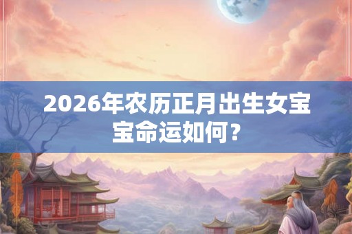2026年农历正月出生女宝宝命运如何? 2026年农历正月出生女宝宝命运如何?