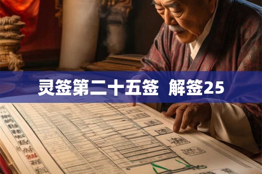 灵签第二十五签 解签25 灵签第二十五签 解签25