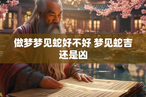 做梦梦见蛇好不好 梦见蛇吉还是凶