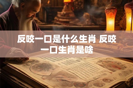 反咬一口是什么生肖 反咬一口生肖是啥