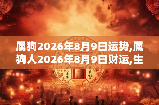 属狗2026年8月9日运势,属狗人2026年8月9日财运,生肖狗2026年8月9日运势