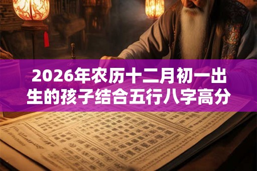 2026年农历十二月初一出生的孩子结合五行八字高分名字