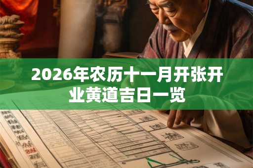 2026年农历十一月开张开业黄道吉日一览