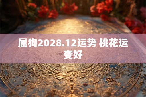 属狗2028.12运势 桃花运变好