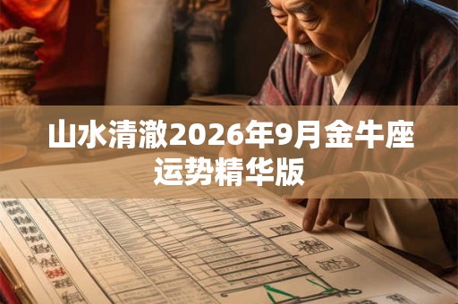山水清澈2026年9月金牛座运势精华版