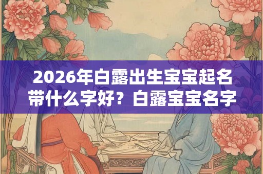 2026年白露出生宝宝起名带什么字好？白露宝宝名字推荐！
