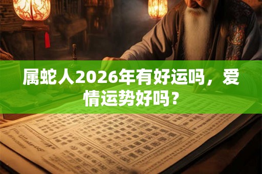 属蛇人2026年有好运吗，爱情运势好吗？
