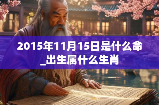 2015年11月15日是什么命_出生属什么生肖