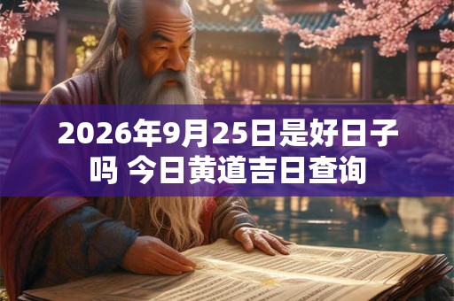 2026年9月25日是好日子吗 今日黄道吉日查询