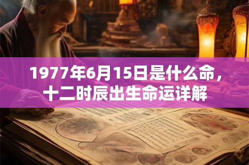 1977年6月15日是什么命，十二时辰出生命运详解