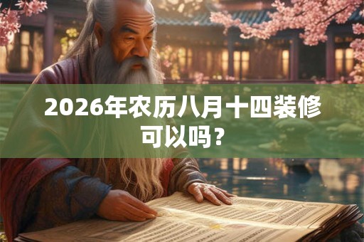 2026年农历八月十四装修可以吗? 2026年农历八月十四装修可以吗?