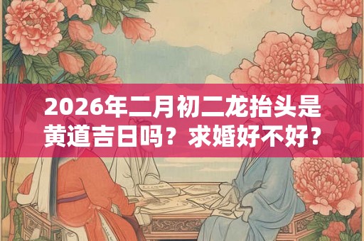 2026年二月初二龙抬头是黄道吉日吗？求婚好不好？